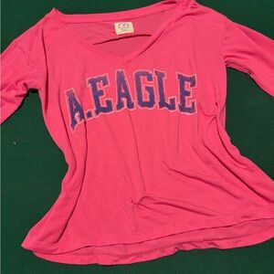 American Eagle Outfitters Pink Long Sleeve Tee